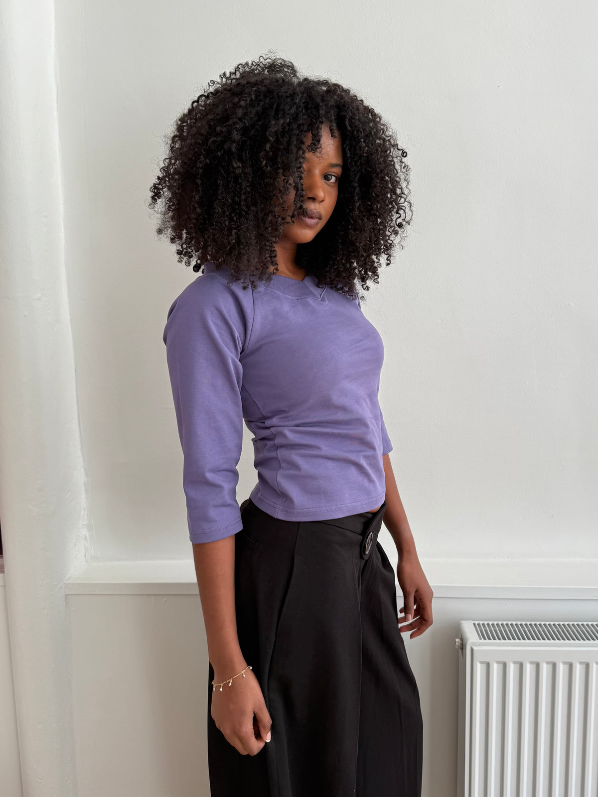 Noemi T-Shirt - Plum 3/4 arms