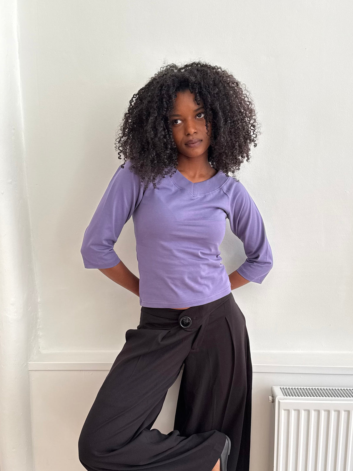 Noemi T-Shirt - Plum 3/4 arms